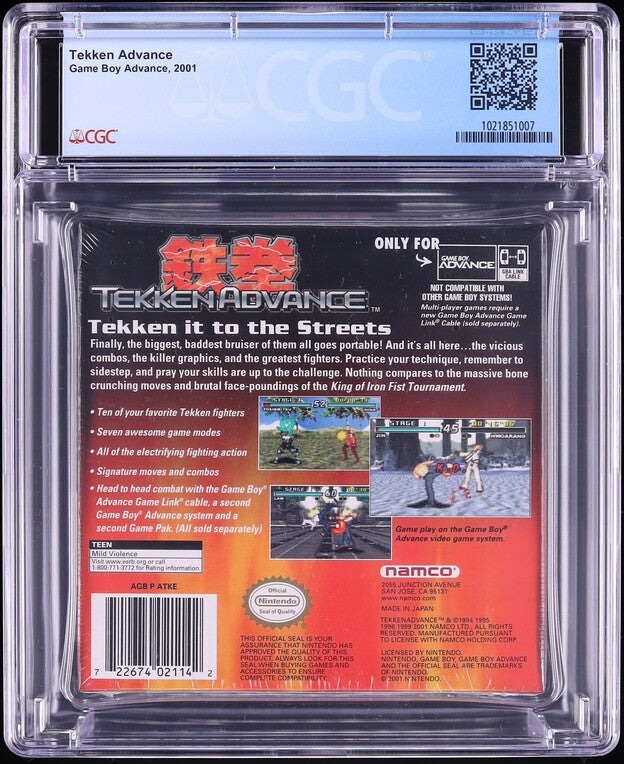 2001 TEKKEN ADVANCE NINTENDO GAME BOY ADVANCE GBA CGC 9.4 A+ SEALED