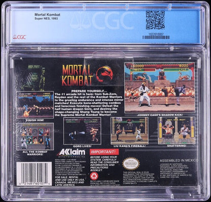1993 MORTAL KOMBAT SNES CGC 9.6 A+ SEALED