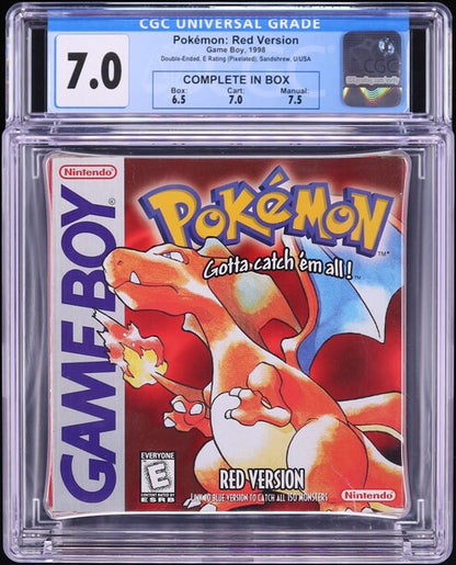 1998 POKEMON RED VERSION NINTENDO GAME BOY GB CGC 7.0 CIB
