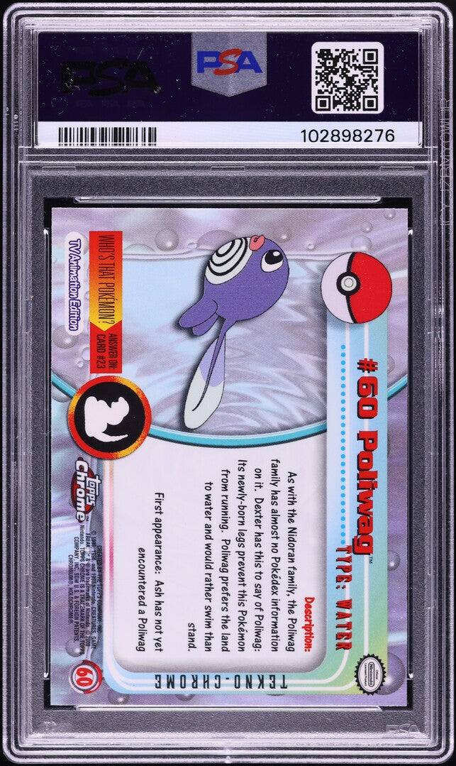 2000 TOPPS CHROME POKEMON SERIES 1 TEKNO POLIWAG #60 PSA 10 GEM MINT