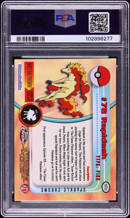2000 TOPPS CHROME POKEMON SERIES 1 SPARKLE RAPIDASH #78 PSA 10 GEM MINT