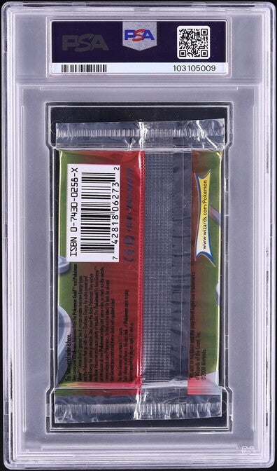 2000 POKEMON NEO GENESIS 1ST EDITION TYPHLOSION BOOSTER PACK PSA 8