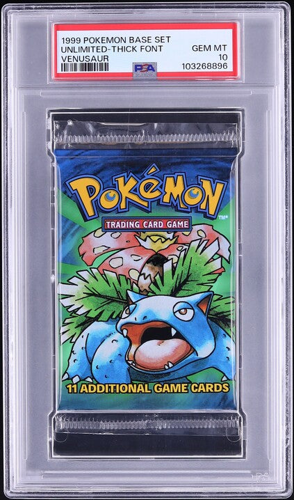 1999 POKEMON BASE SET VENUSAUR BOOSTER PACK PSA 10