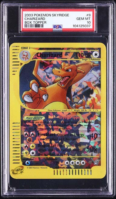 2003 POKEMON SKYRIDGE BOX TOPPER CHARIZARD #9 PSA 10 GEM MINT