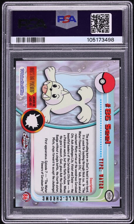 2000 POKEMON TOPPS CHROME SERIES 2 SPARKLE SEEL #86 PSA 10 GEM MINT