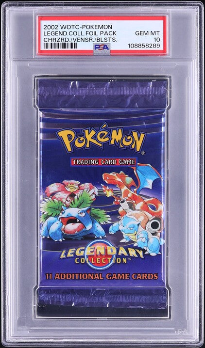 2002 POKEMON LEGENDARY COLLECTION BLASTOISE CHARIZARD VENUSAUR BOOSTER PACK PSA 10