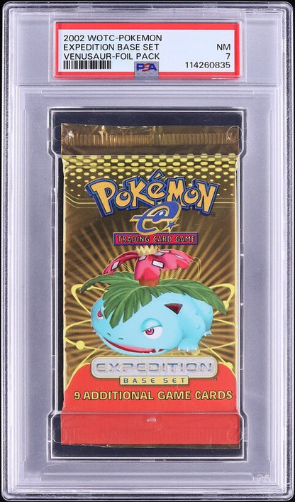 2002 POKEMON EXPEDITION BASE SET VENUSAUR BOOSTER PACK PSA 7