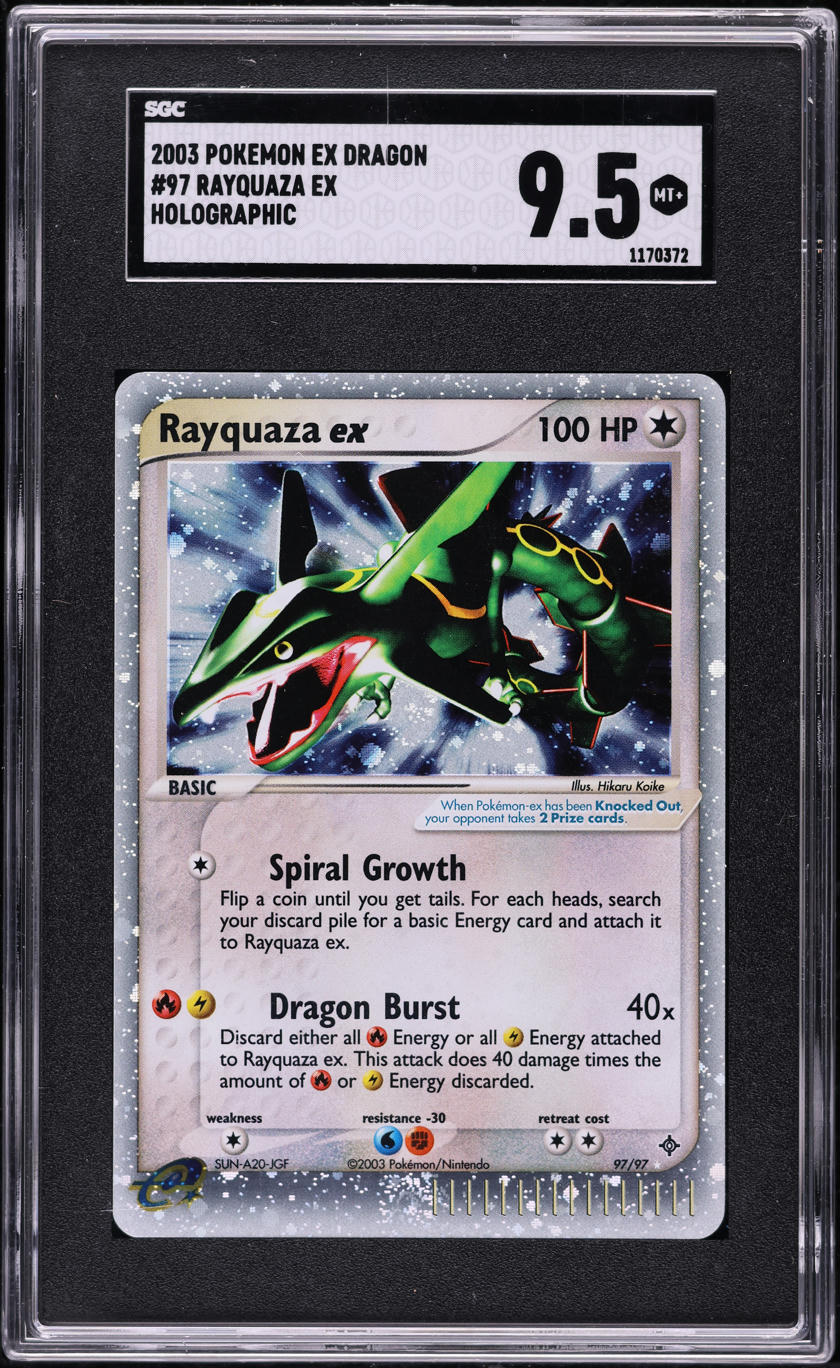 2003 POKEMON EX DRAGON HOLO RAYQUAZA EX #97 SGC 9.5 MINT+