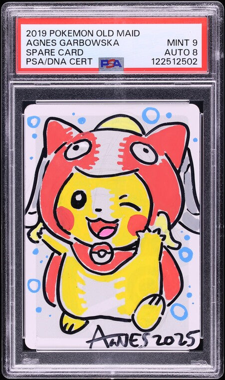 2019 POKEMON OLD MAID SPARE CARD MAGIKARP PONCHO PIKACHU AGNES GARBOWSKA AUTO 8 PSA 9