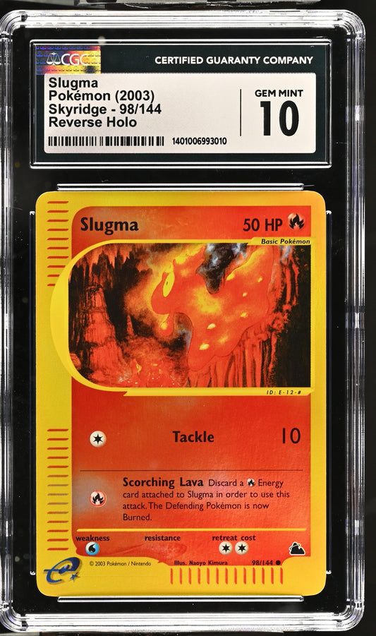 2003 POKEMON SKYRIDGE REVERSE HOLO SLUGMA #98 CGC 10