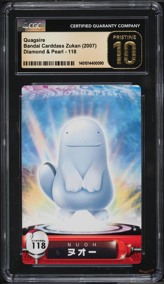 2007 POKEMON JAPANESE BANDAI CARDDASS DP ZUKAN QUAGSIRE #118 CGC 10 PRISTINE