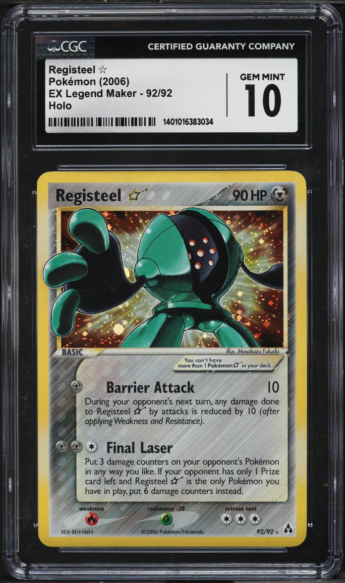 2006 POKEMON EX LEGEND MAKER HOLO REGISTEEL GOLD STAR #92 CGC 10 GEM MINT