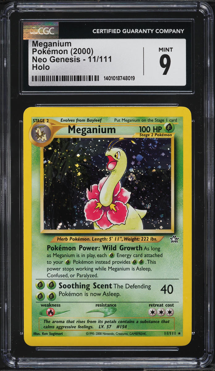 2000 POKEMON NEO GENESIS HOLO MEGANIUM #11 CGC 9