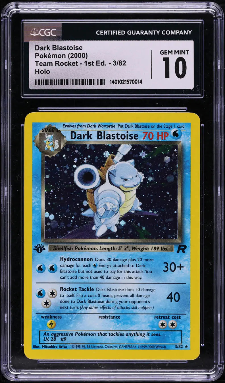 2000 POKEMON TEAM ROCKET 1ST EDITION HOLO DARK BLASTOISE #3 CGC 10 GEM MINT