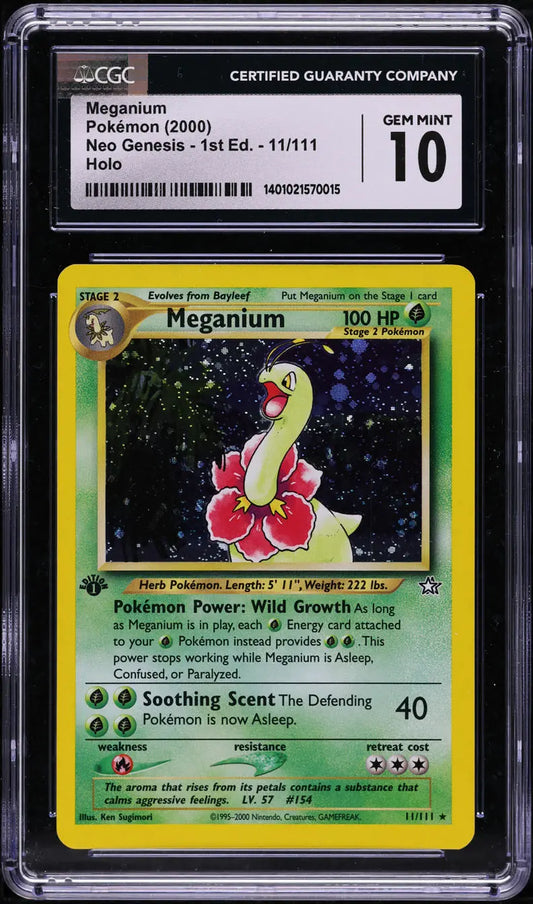 2000 POKEMON NEO GENESIS 1ST EDITION HOLO MEGANIUM #11 CGC 10 GEM MINT