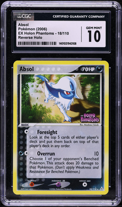 2006 POKEMON EX HOLON PHANTOMS REVERSE HOLO ABSOL #18 CGC 10 GEM MINT