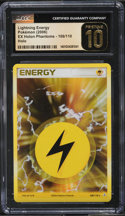 2006 POKEMON EX HOLON PHANTOMS HOLO LIGHTNING ENERGY #108 CGC 10 PRISTINE