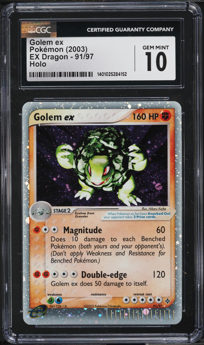 2003 POKEMON EX DRAGON HOLO GOLEM EX #91 CGC 10 GEM MINT