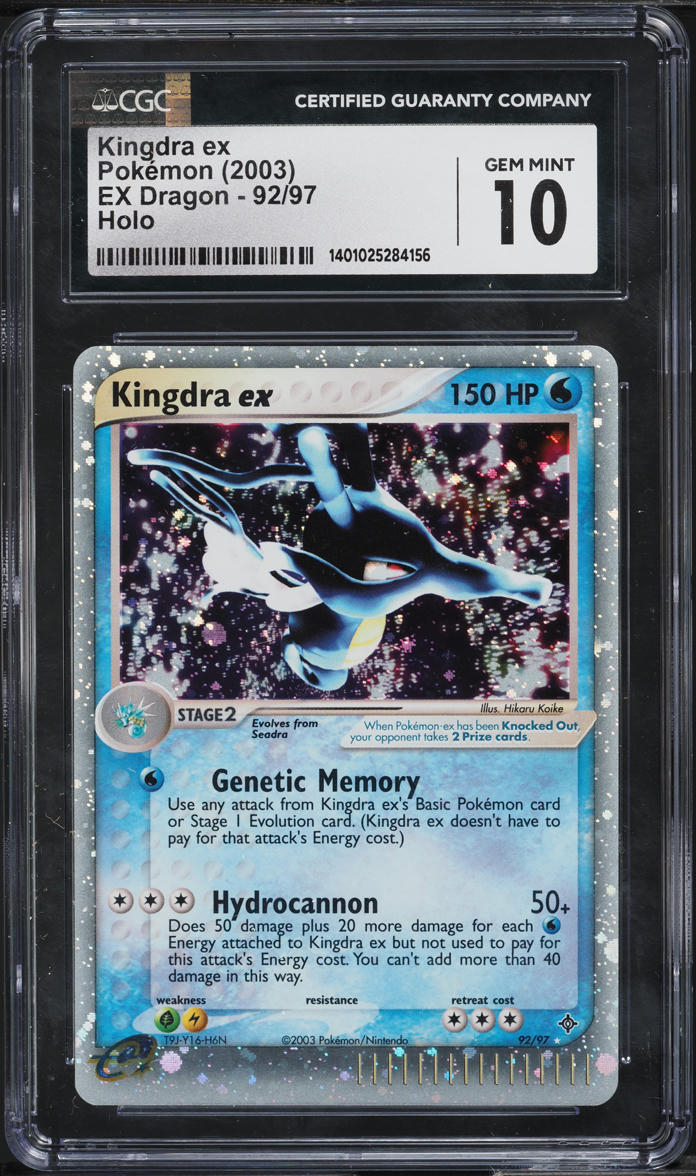 2003 POKEMON EX DRAGON HOLO KINGDRA EX #91 CGC 10 GEM MINT