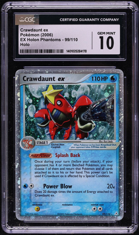 2006 POKEMON EX HOLON PHANTOMS HOLO CRAWDAUNT EX #99 CGC 10 GEM MINT