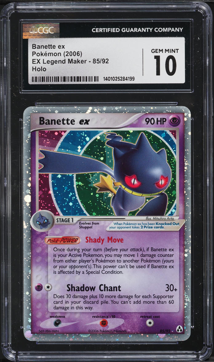 2006 POKEMON EX LEGEND MAKER HOLO BANETTE EX #85 CGC 10 GEM MINT