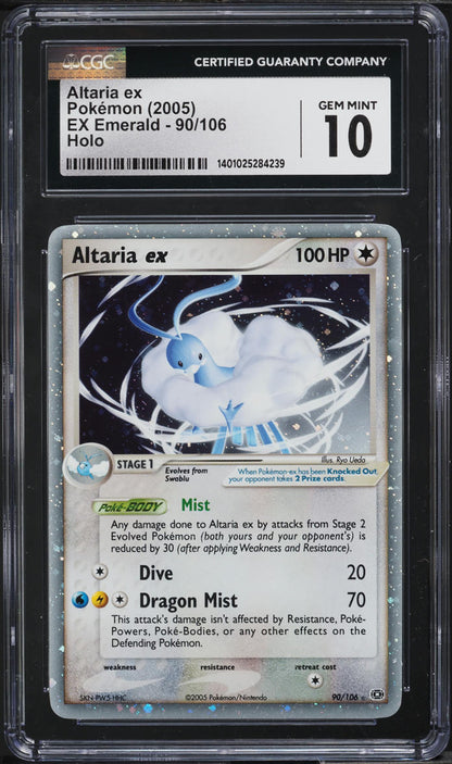 2005 POKEMON EX EMERALD HOLO ALTARIA EX #90 CGC 10 GEM MINT