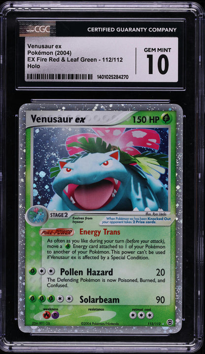 2004 POKEMON EX FIRE RED & LEAF GREEN VENUSAUR EX #112 CGC 10 GEM MINT