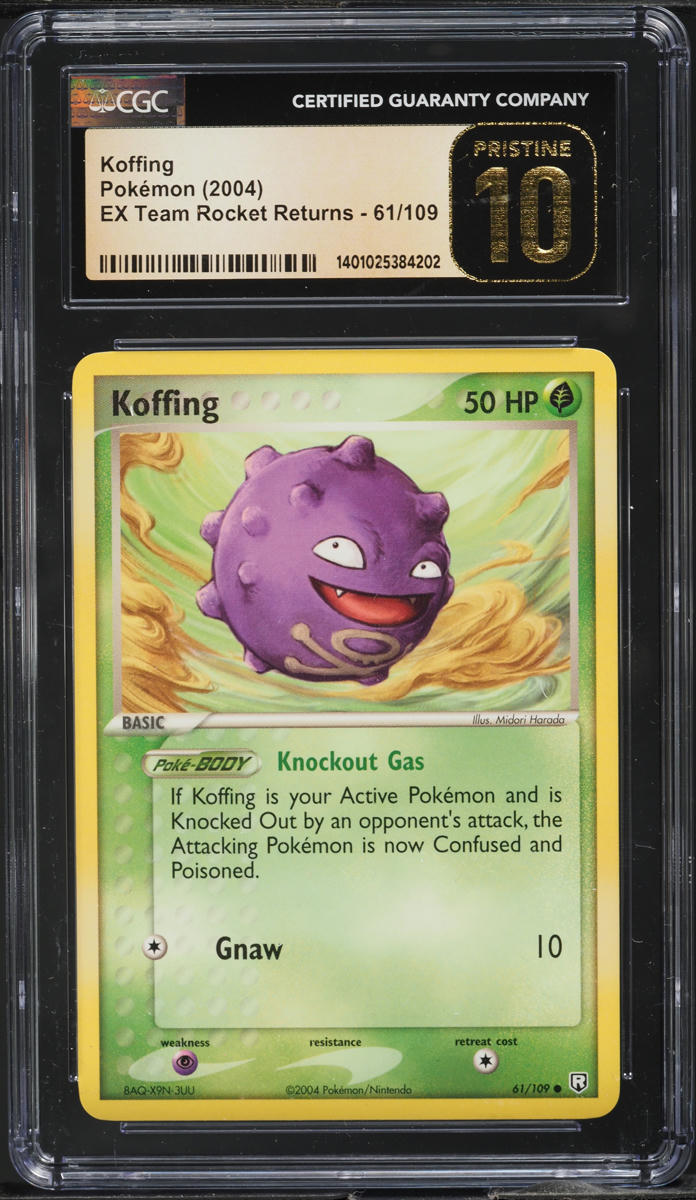 2004 POKEMON EX TEAM ROCKET RETURNS KOFFING #61 CGC 10 PRISTINE