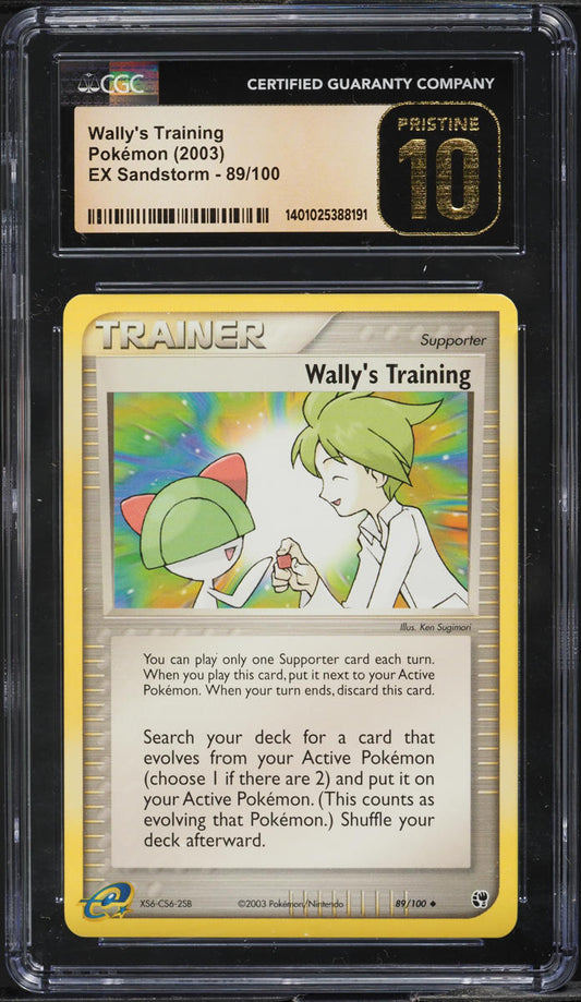 2003 POKEMON EX SANDSTORM WALLY'S TRAINING #89 CGC 10 PRISTINE