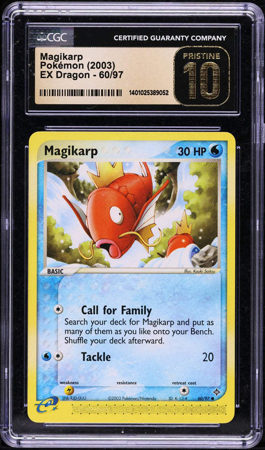 2003 POKEMON EX DRAGON MAGIKARP #60 CGC 10 PRISTINE