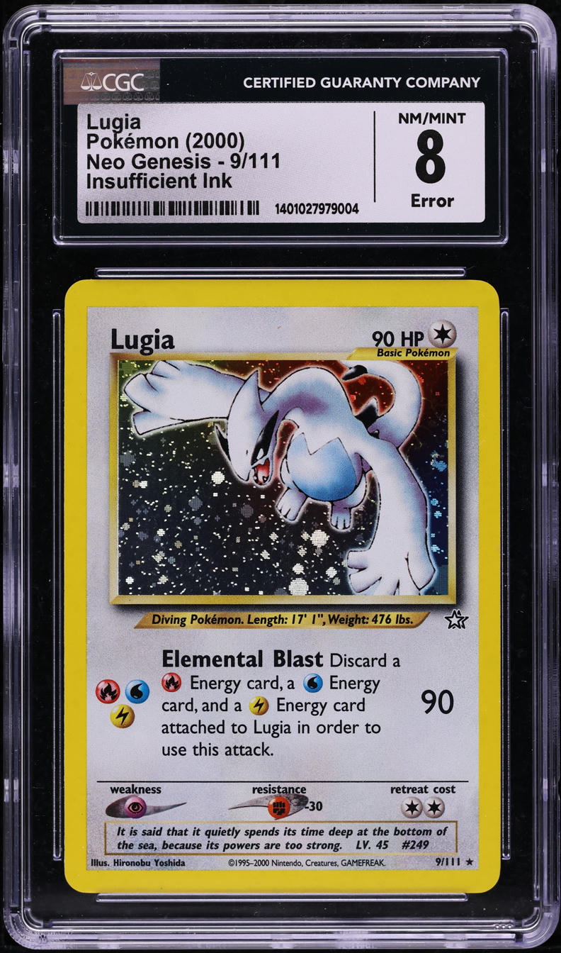 2000 POKEMON NEO GENESIS HOLO LUGIA #9 CGC 8 NM-MT