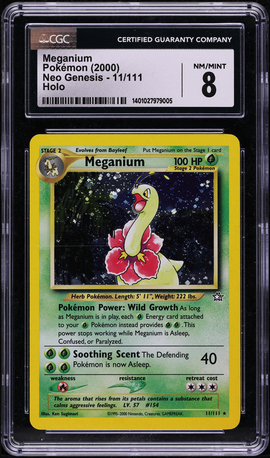 2000 POKEMON NEO GENESIS HOLO MEGANIUM #11 CGC 8 NM-MT