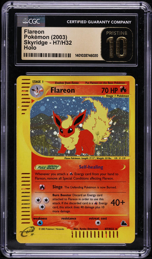 2003 POKEMON SKYRIDGE HOLO FLAREON #H7 CGC 10 PRISTINE