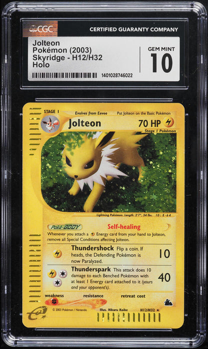 2003 POKEMON SKYRIDGE HOLO JOLTEON #H12 CGC 10 GEM MINT