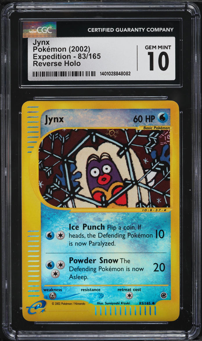 2002 POKEMON EXPEDITION REVERSE HOLO JYNX #83 CGC 10 GEM MINT