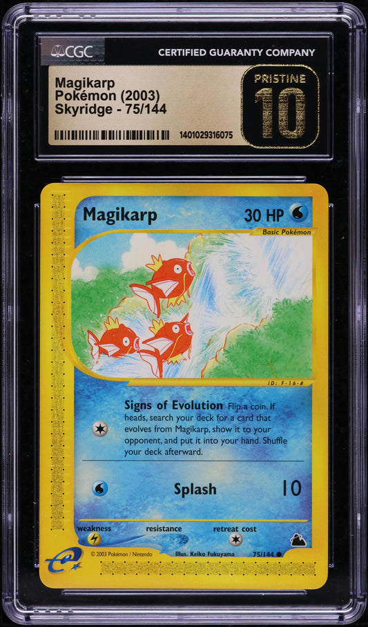 2003 POKEMON SKYRIDGE MAGIKARP #75 CGC 10 PRISTINE