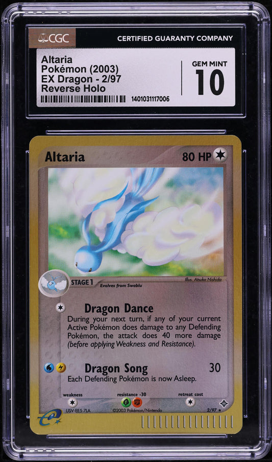 2003 POKEMON EX DRAGON REVERSE HOLO ALTARIA #2 CGC 10 GEM MINT