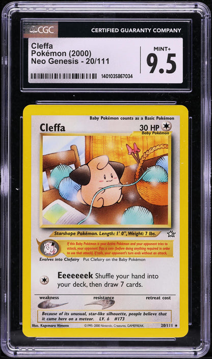 2000 POKEMON NEO GENESIS CLEFFA #20 CGC 9.5 MINT+