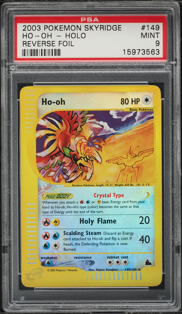 2003 POKEMON SKYRIDGE REVERSE HOLO CRYSTAL HO-OH #149 PSA 9 MINT