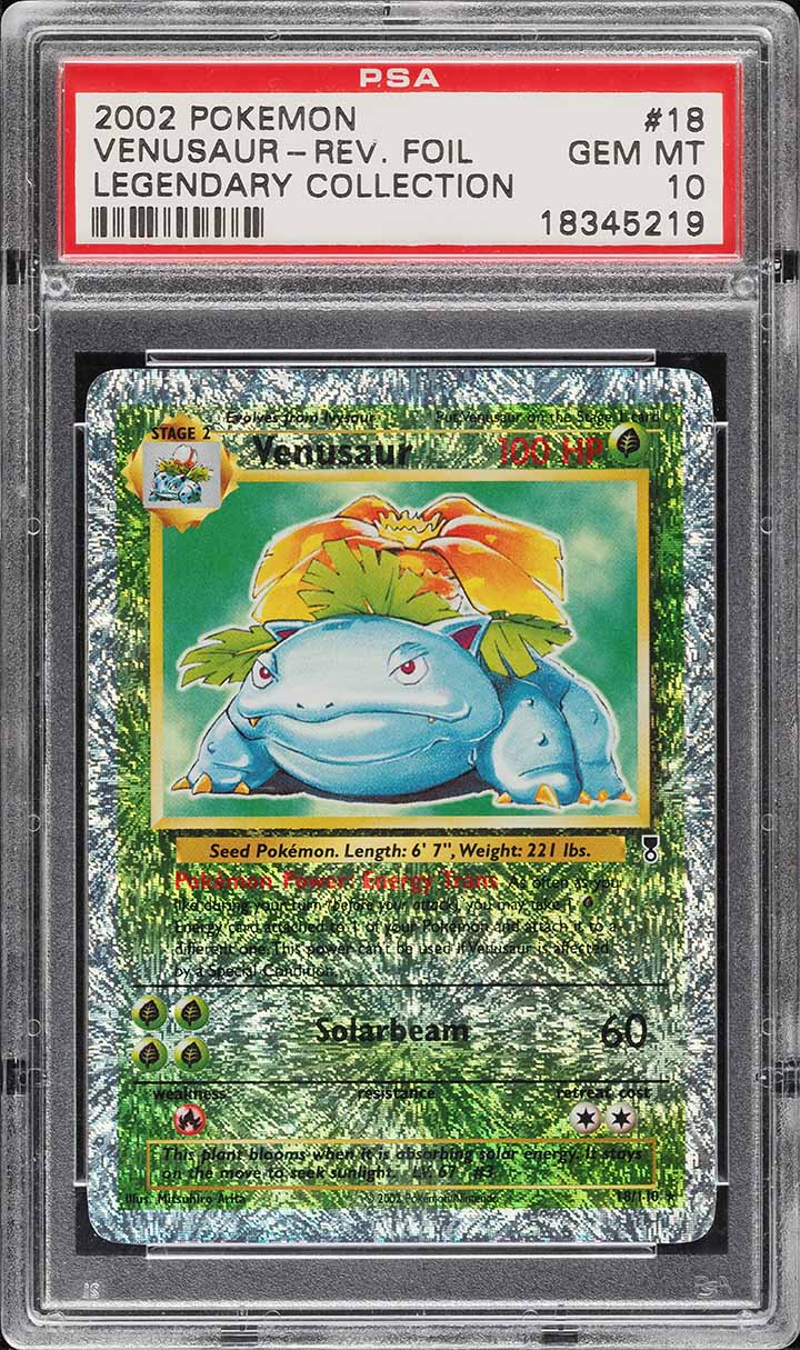 2002 POKEMON LEGENDARY COLLECTION REVERSE HOLO VENUSAUR #18 PSA 10 GEM MINT