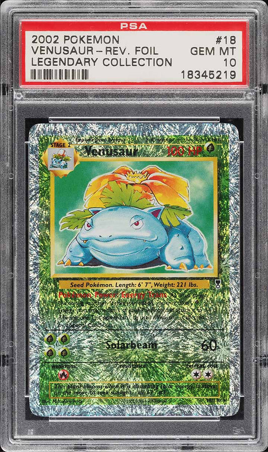 2002 POKEMON LEGENDARY COLLECTION REVERSE HOLO VENUSAUR #18 PSA 10 GEM MINT