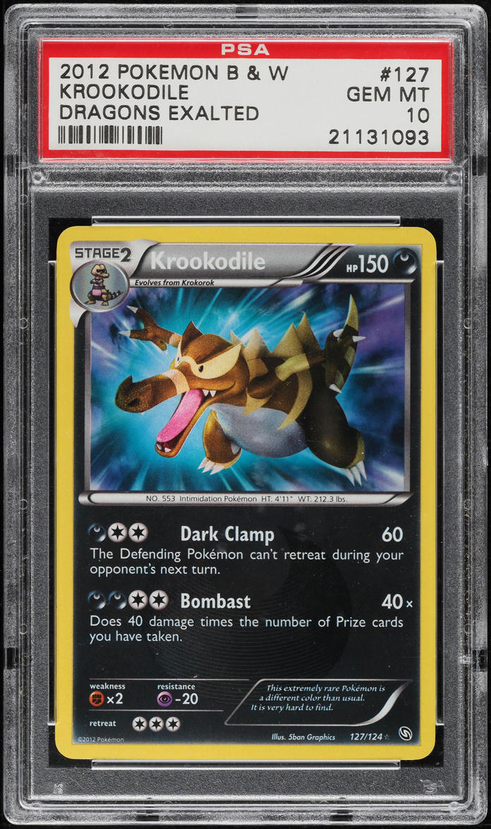 2012 POKEMON BLACK & WHITE DRAGONS EXALTED KROOKODILE #127 PSA 10 GEM MINT