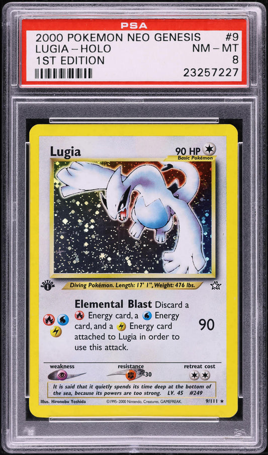 2000 POKEMON NEO GENESIS 1ST EDITION HOLO LUGIA #9 PSA 8