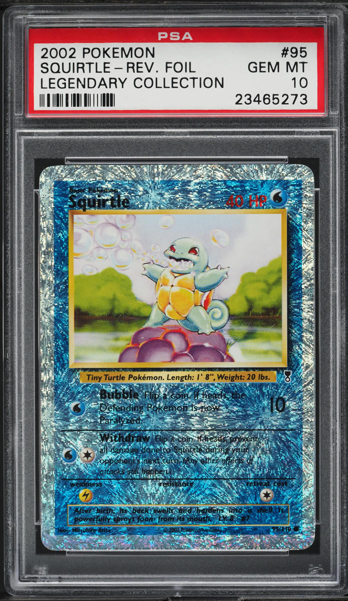 2002 POKEMON LEGENDARY COLLECTION REVERSE HOLO SQUIRTLE #95 PSA 10 GEM MINT