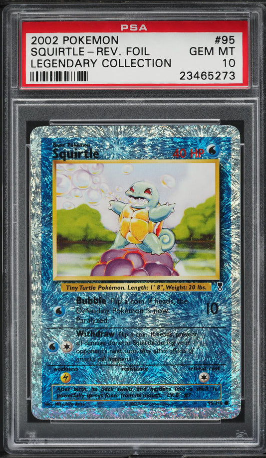 2002 POKEMON LEGENDARY COLLECTION REVERSE HOLO SQUIRTLE #95 PSA 10 GEM MINT