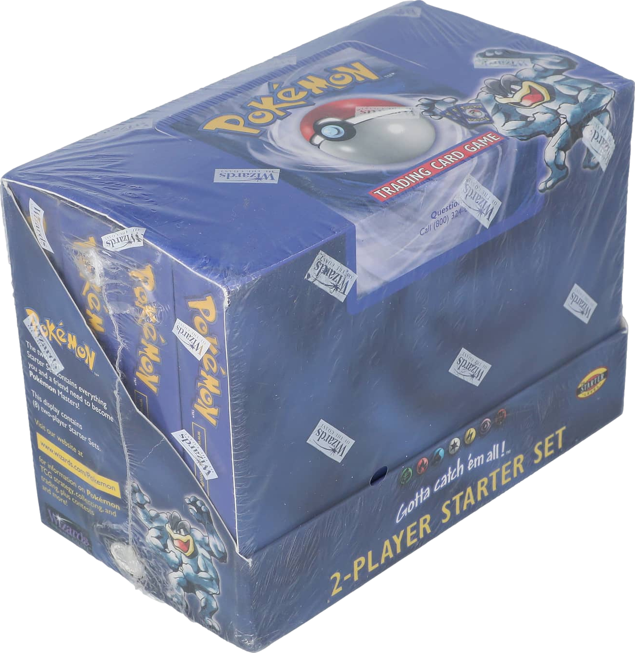 1999 POKEMON BASE SET 2-PLAYER STARTER SET THEME DECK CASE SEALED *CONTAINS 8 DECKS*