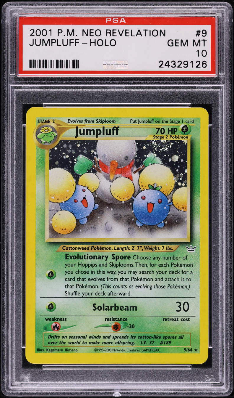 2001 POKEMON NEO REVELATION HOLO JUMPLUFF #9 PSA 10 GEM MINT