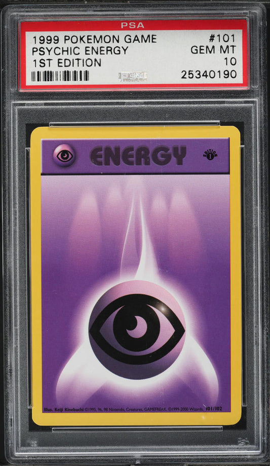 1999 POKEMON BASE SET 1ST EDITION PSYCHIC ENERGY #101 PSA 10 GEM MINT