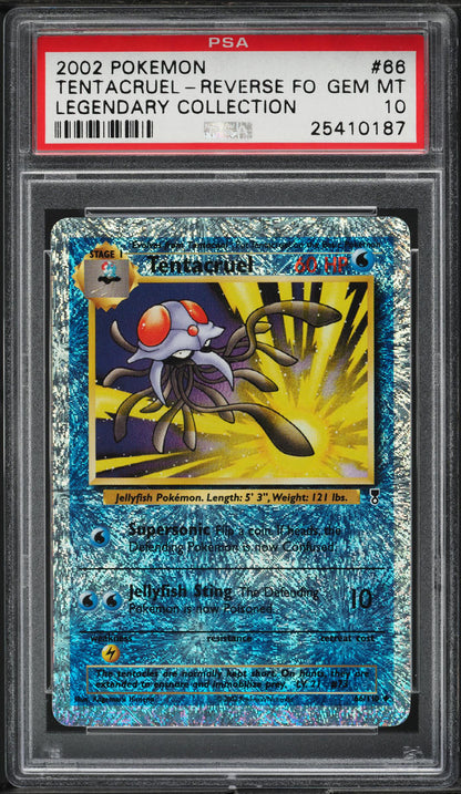 2002 POKEMON LEGENDARY COLLECTION REVERSE HOLO TENTACRUEL #66 PSA 10 GEM MINT