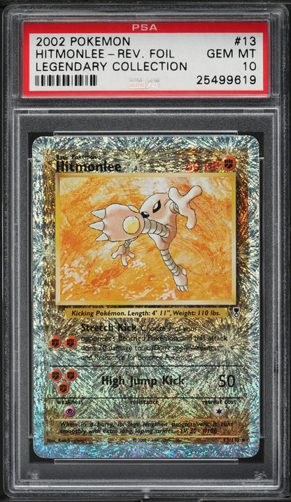 2002 POKEMON LEGENDARY COLLECTION REVERSE HOLO HITMONLEE #13 PSA 10 GEM MINT